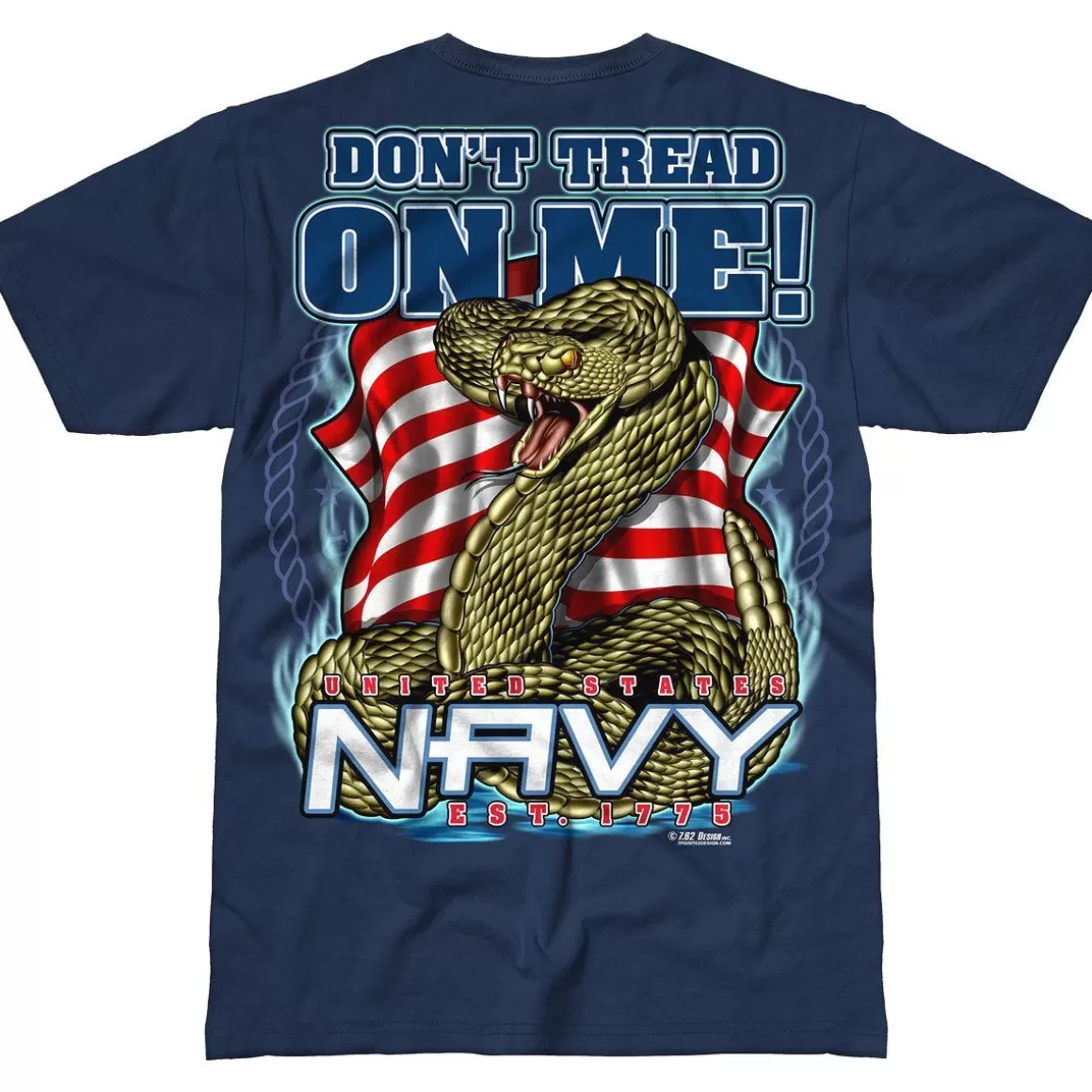 7.62 Design T-Shirts & Vests> Usn Don'T Tread On Me Battlespace T-Shirt Navy