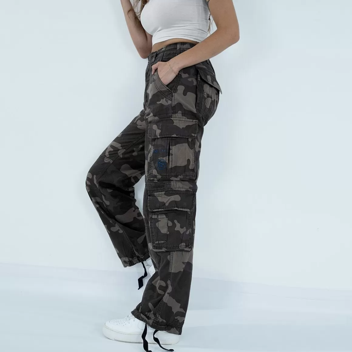 Mil-Com Trousers>Brandit Ladies Pure Vintage Trousers Dark Camo