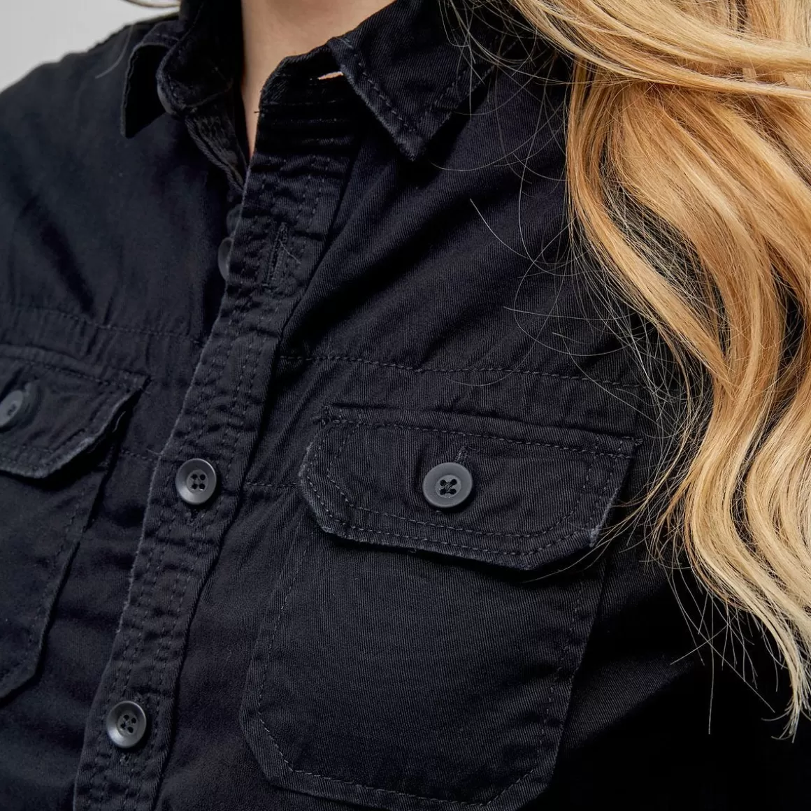 Helikon Shirts>Brandit Ladies Vintage Shirt Longsleeve Black