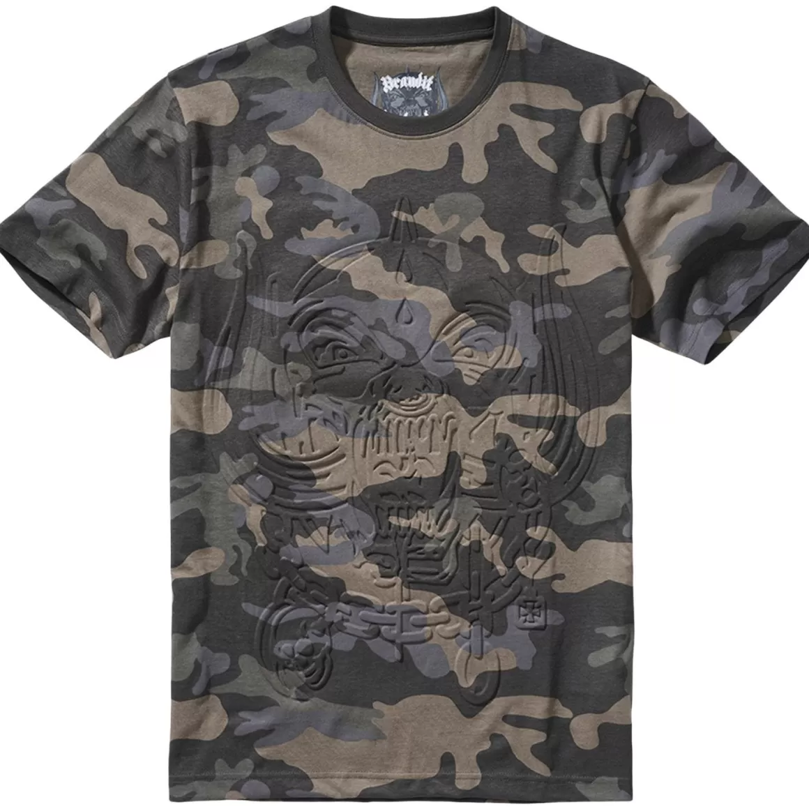 Brandit T-Shirts & Vests> Motorhead T-Shirt Warpig Embos Print Dark Camo