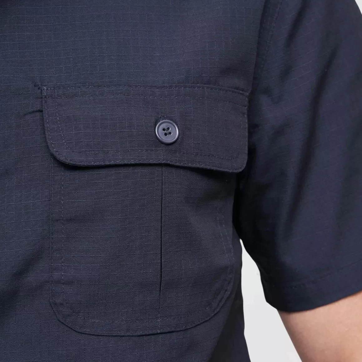 Flyye Industries Shirts>Brandit Us Shirt Ripstop Short Sleeve Navy