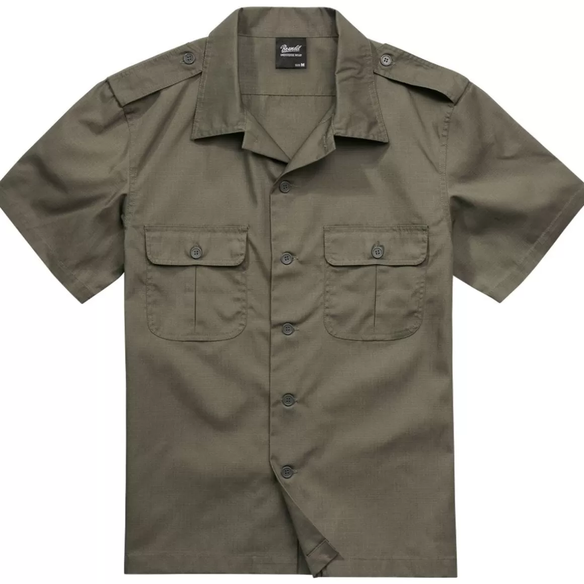 MFH Shirts>Brandit Us Shirt Ripstop Short Sleeve Olive
