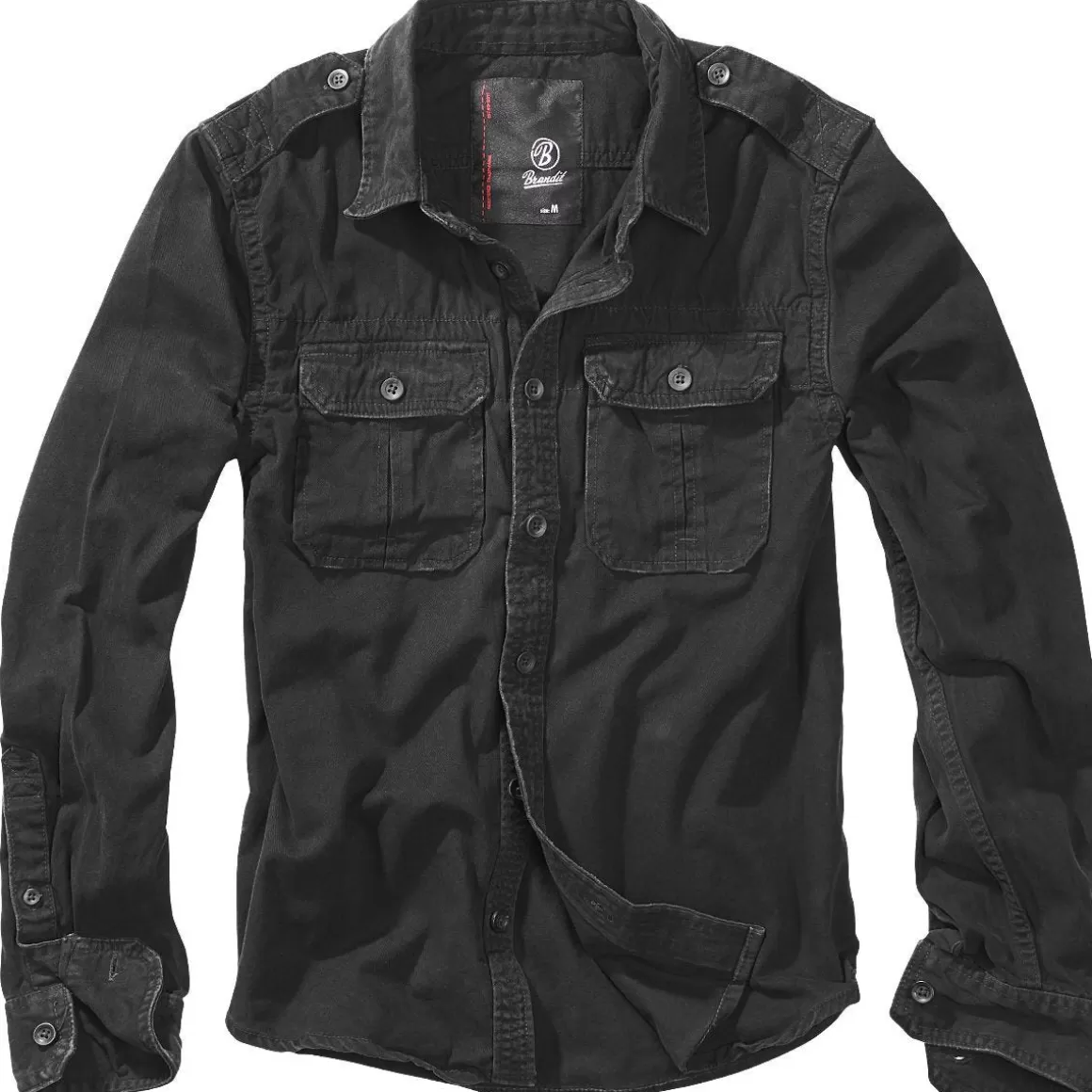 Maxpedition Shirts>Brandit Vintage Shirt Long Sleeve Black