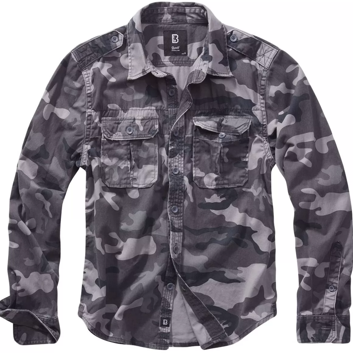 Flyye Industries Shirts>Brandit Vintage Shirt Long Sleeve Grey Camo
