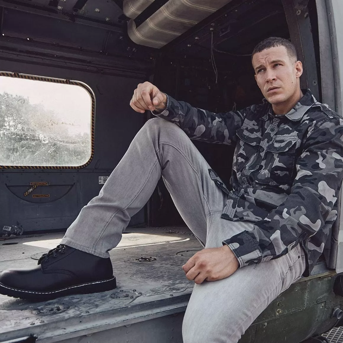 Flyye Industries Shirts>Brandit Vintage Shirt Long Sleeve Grey Camo