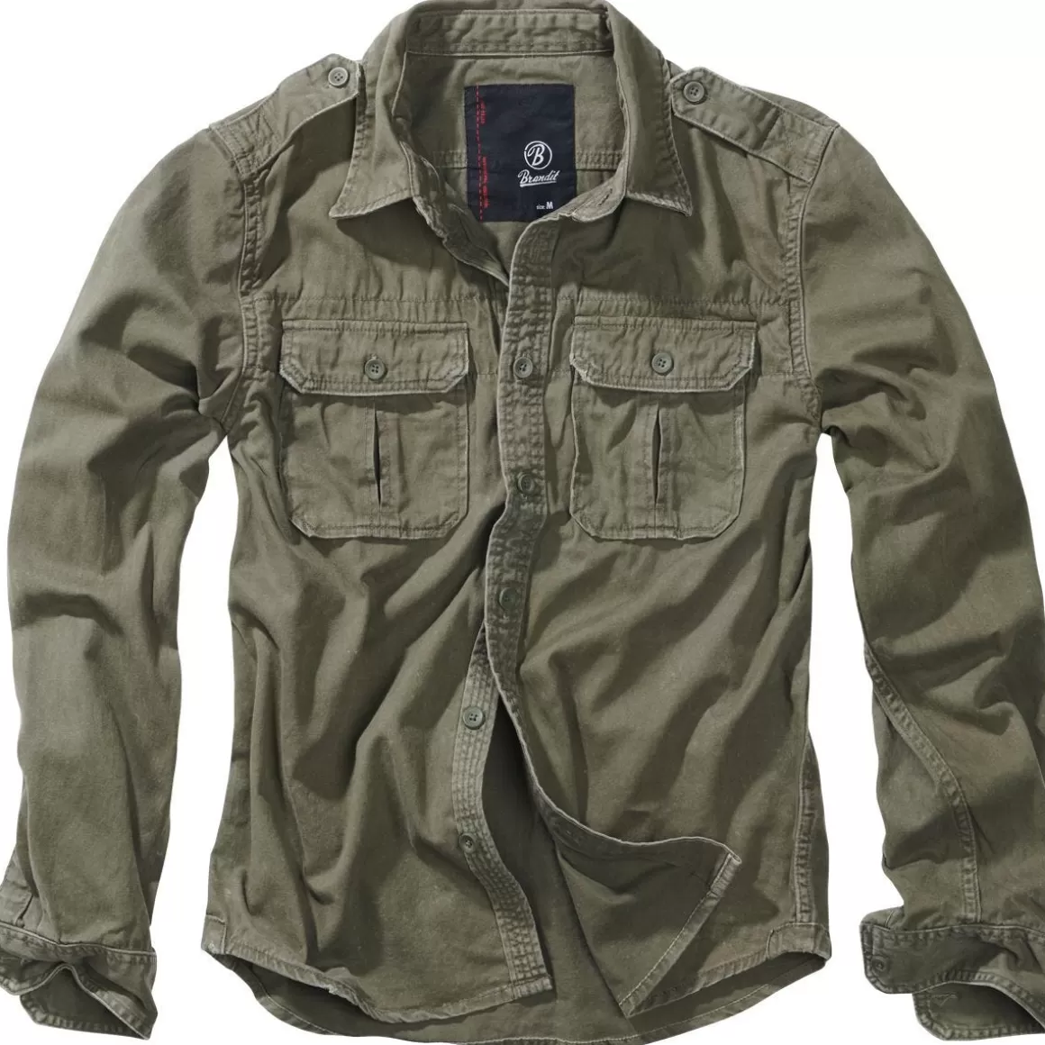 MFH Shirts>Brandit Vintage Shirt Long Sleeve Olive
