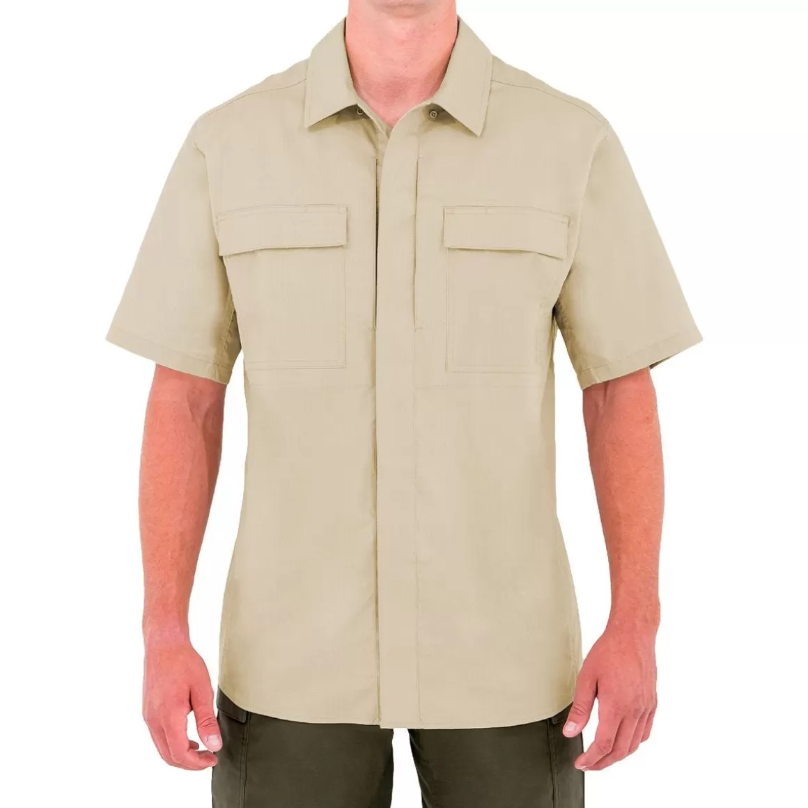 Brandit Shirts>First Tactical Men's Tactix Short Sleeve Bdu Shirt Khaki