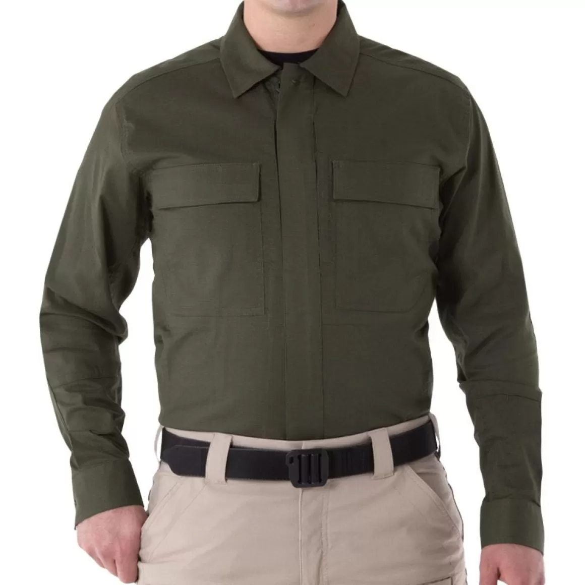 Helikon Shirts>First Tactical Men's V2 Long Sleeve Bdu Shirt Od Green