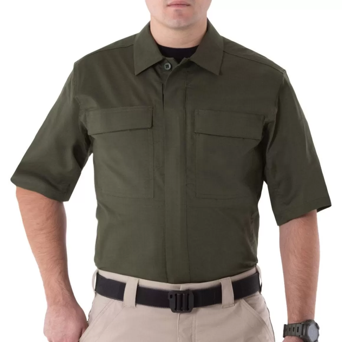 Wisport Shirts>First Tactical Men's V2 Short Sleeve Bdu Shirt Od Green