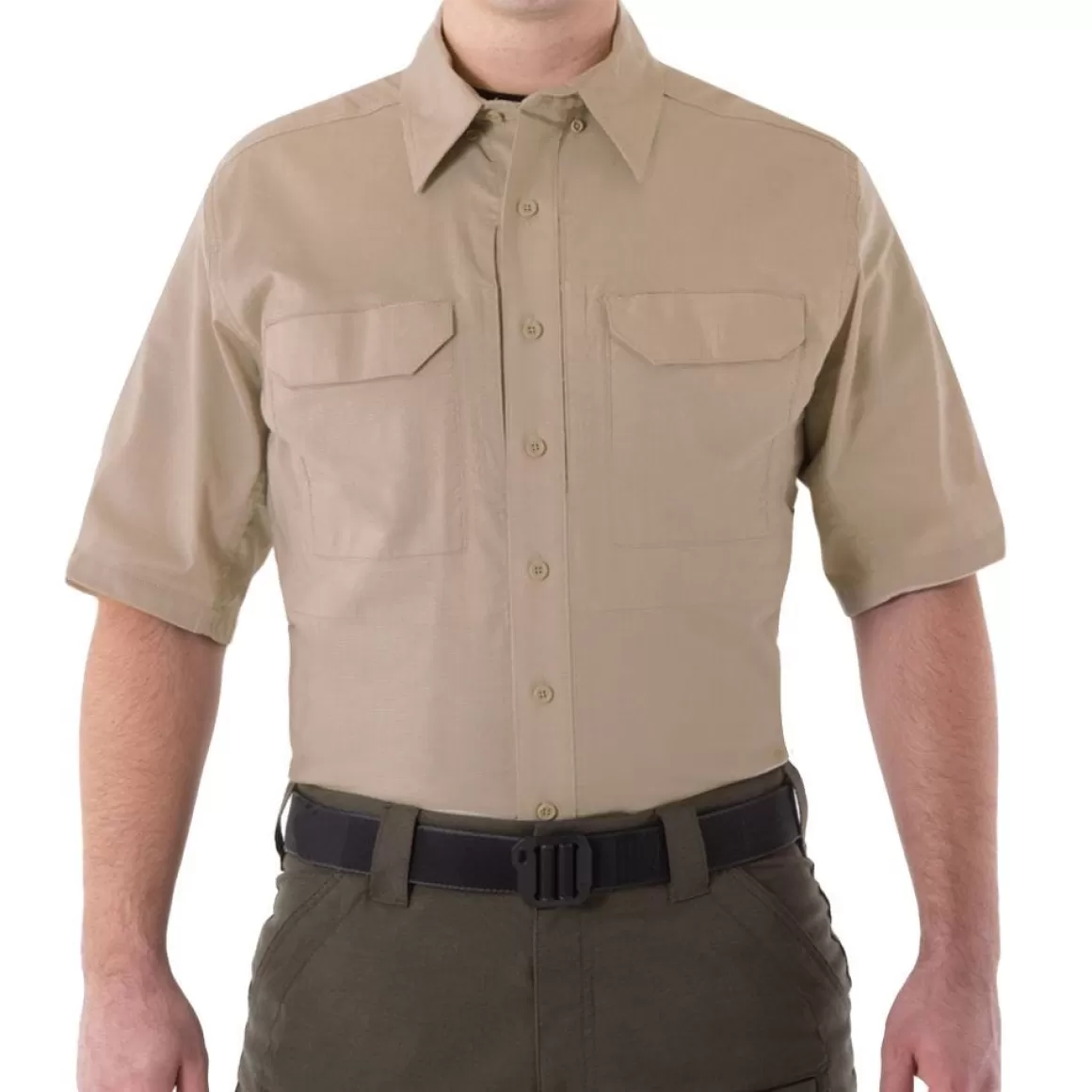 Pentagon Shirts>First Tactical Men's V2 Short Sleeve Tactical Shirt Khaki