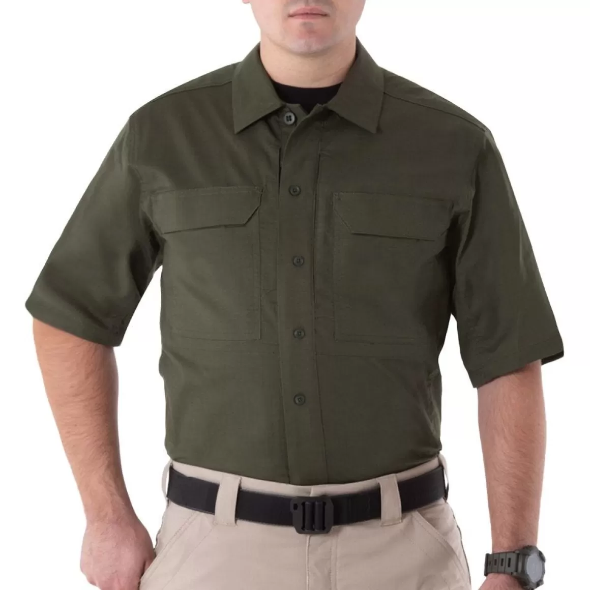 Mil-Tec Shirts>First Tactical Men's V2 Short Sleeve Tactical Shirt Od Green