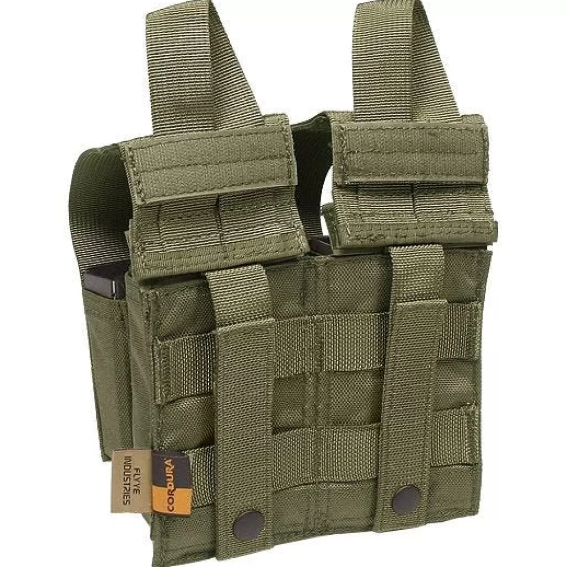 Flyye Industries Magazine Pouches>Flyye Double M4/M16 + Quad Pistol Magazine Pouch Molle Ranger Green