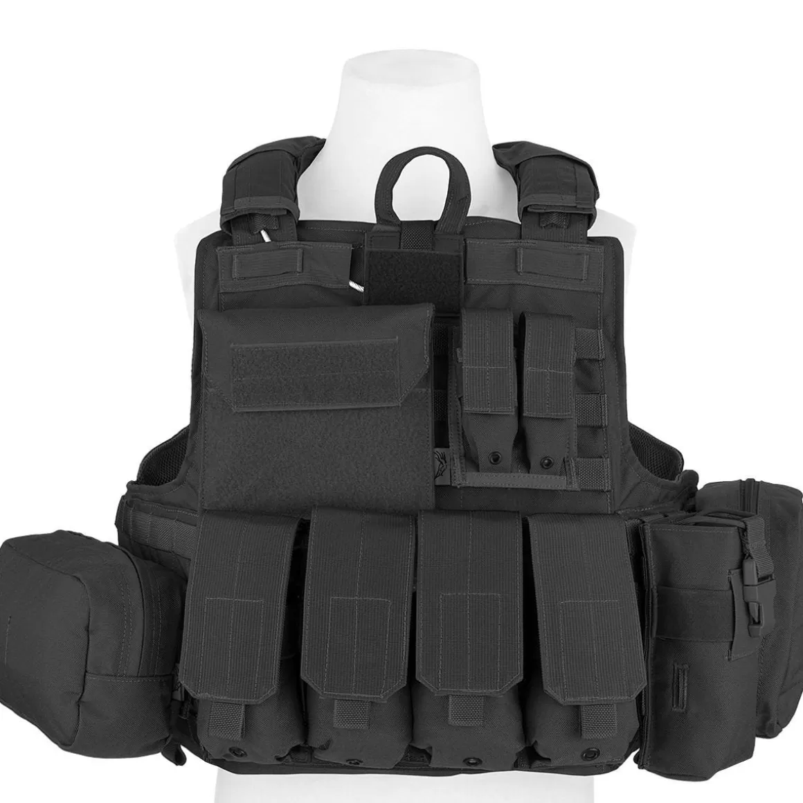 Flyye Industries Vests>Flyye Force Recon Vest With Pouch Set Ver. Mar Black