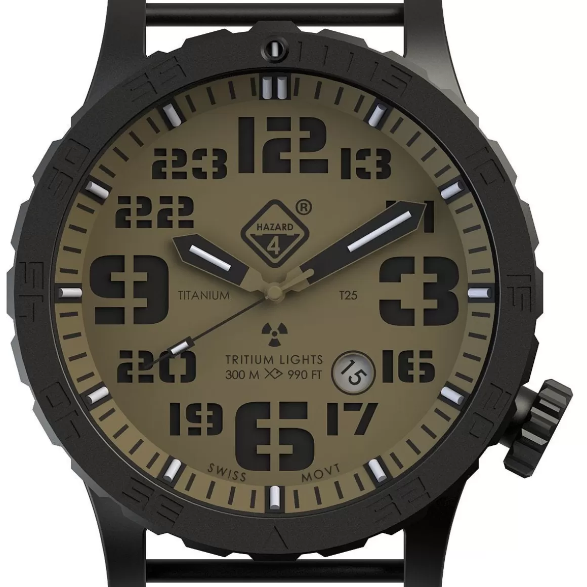 Hazard 4 Watches> Heavy Water Diver Titanium Tritium Watch Arid Green/Yellow
