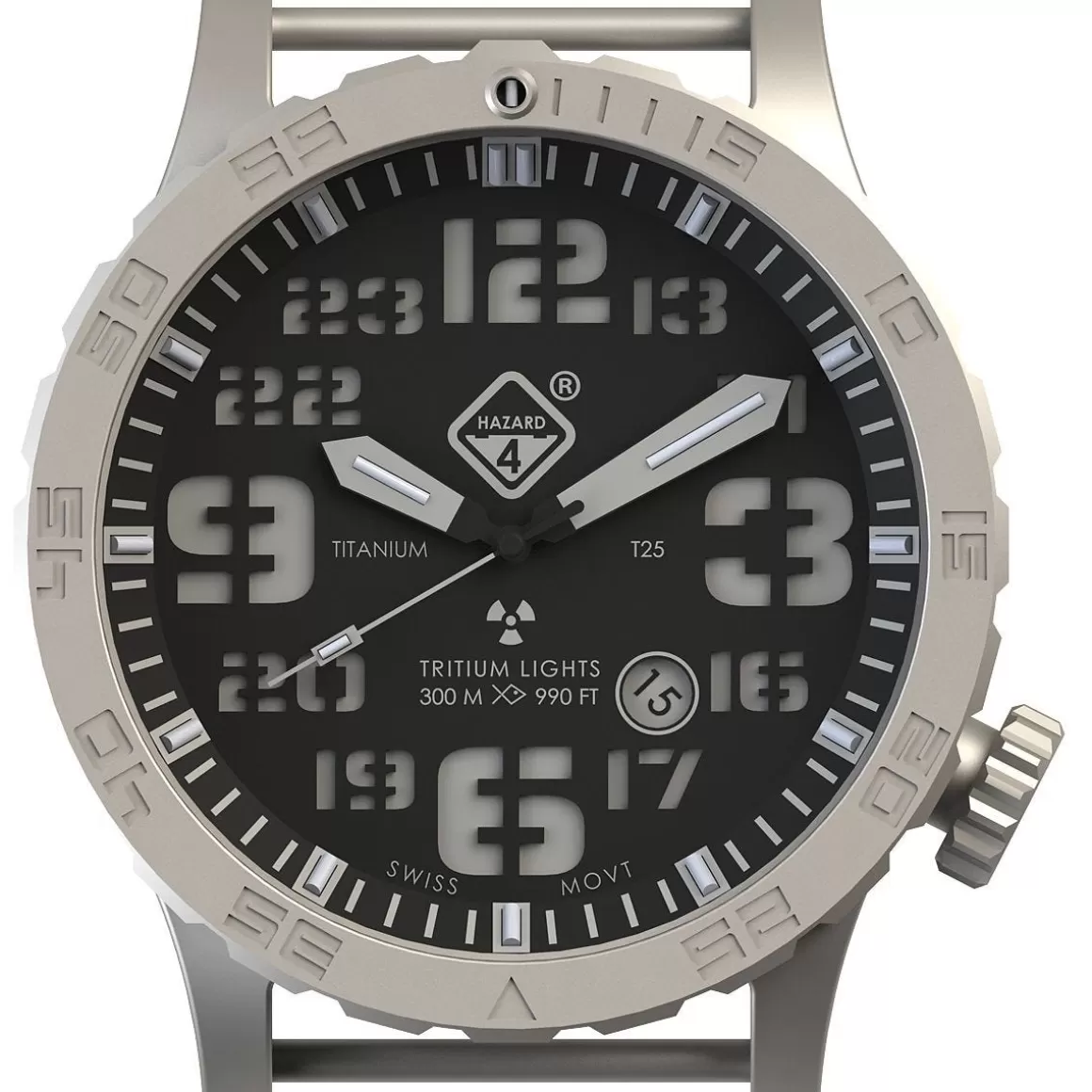 Hazard 4 Watches> Heavy Water Diver Titanium Tritium Watch Blacktie Green/Yellow