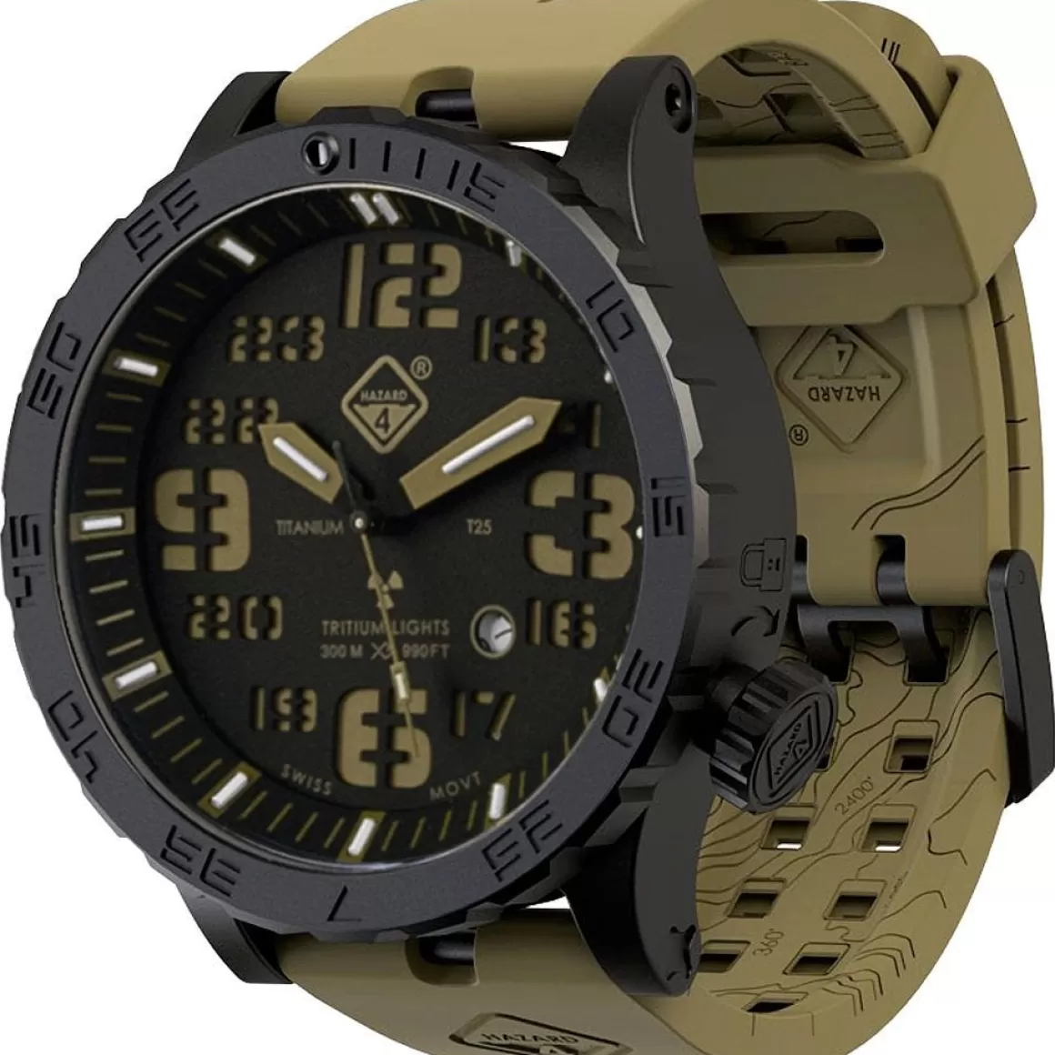Hazard 4 Watches> Heavy Water Diver Titanium Tritium Watch Cavern Green/Yellow