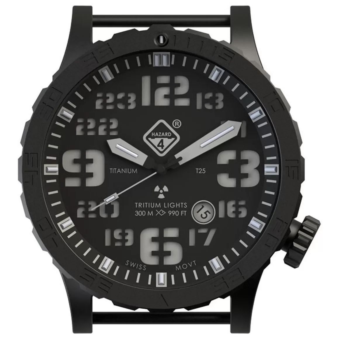 Hazard 4 Watches> Heavy Water Diver Titanium Tritium Watch Nightwatch Green/Yellow