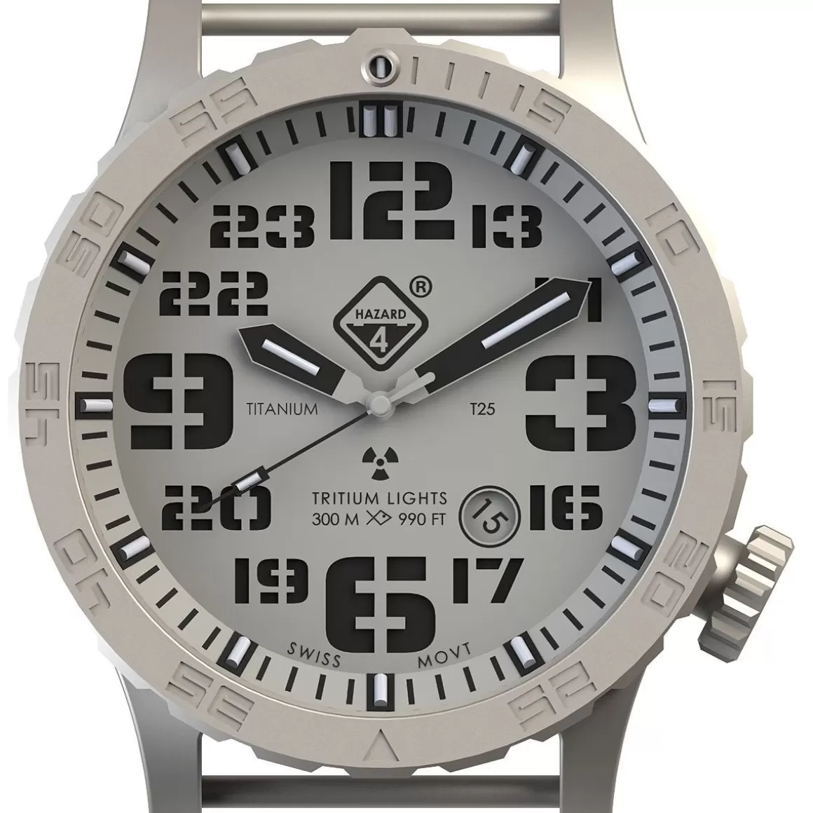 Hazard 4 Watches> Heavy Water Diver Titanium Tritium Watch Snowfield Green/Yellow