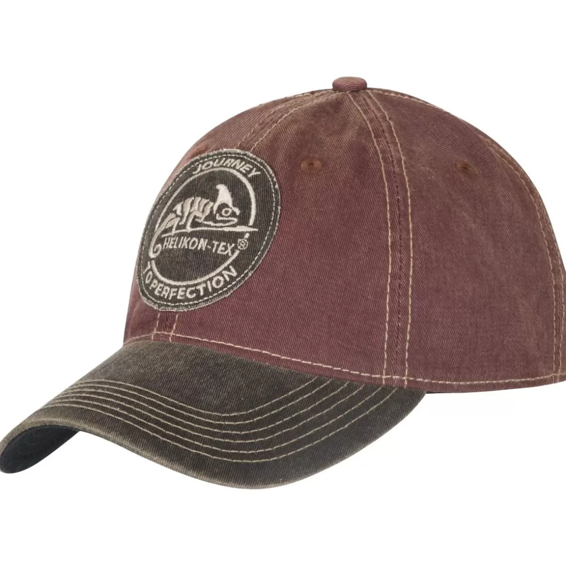 Hazard 4 Headwear>Helikon Snapback Cap Cotton Dirty Washed Maroon / Dirty Washed Black D