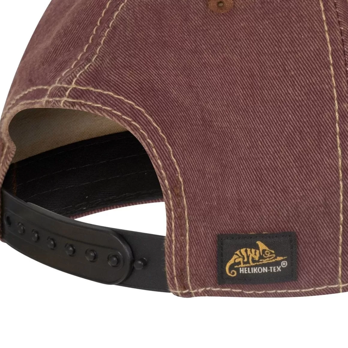 Hazard 4 Headwear>Helikon Snapback Cap Cotton Dirty Washed Maroon / Dirty Washed Black D