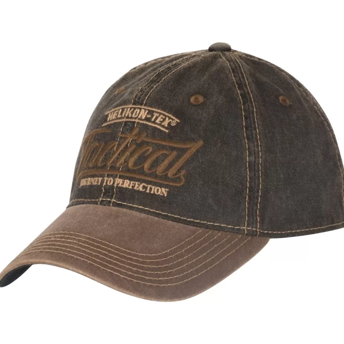 Helikon Headwear> Tactical Snapback Cap Cotton Dirty Washed Black / Dirty Washed Brown D