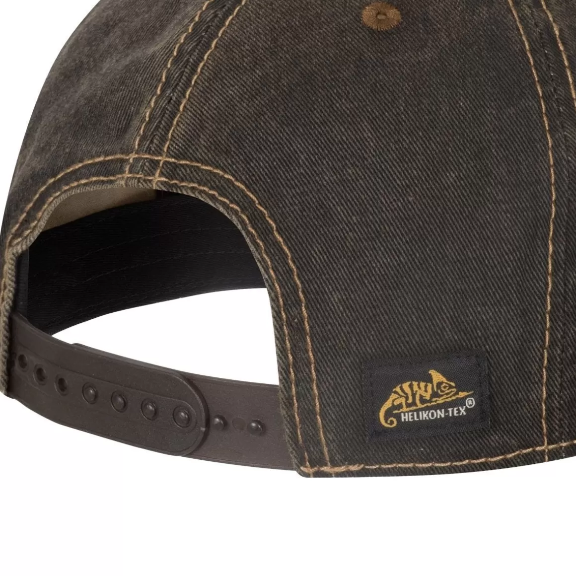 Helikon Headwear> Tactical Snapback Cap Cotton Dirty Washed Black / Dirty Washed Brown D