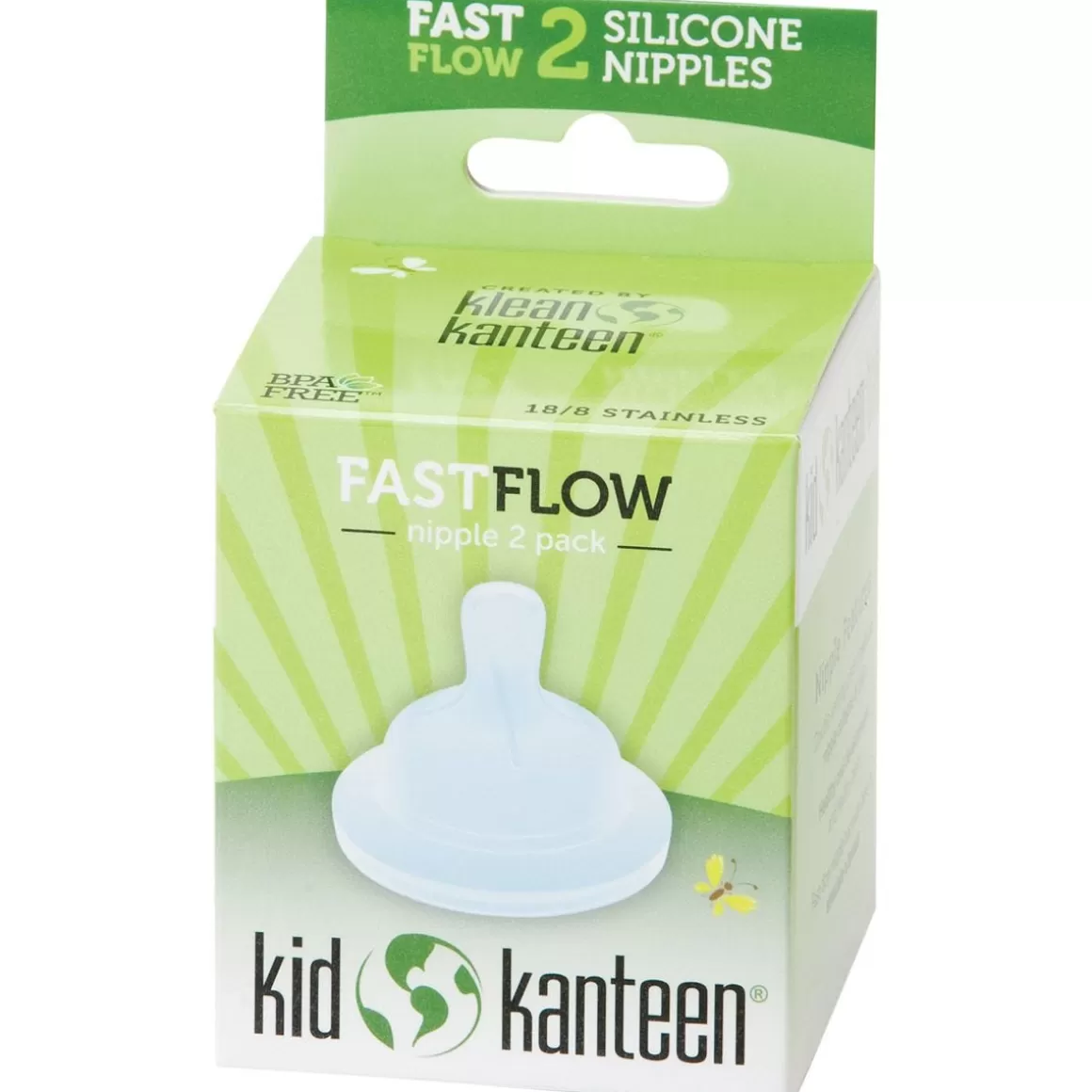 Klean Kanteen Everything Else>Kid Kanteen Silicone Baby Nipple Fast Flow Clear 2 Pack