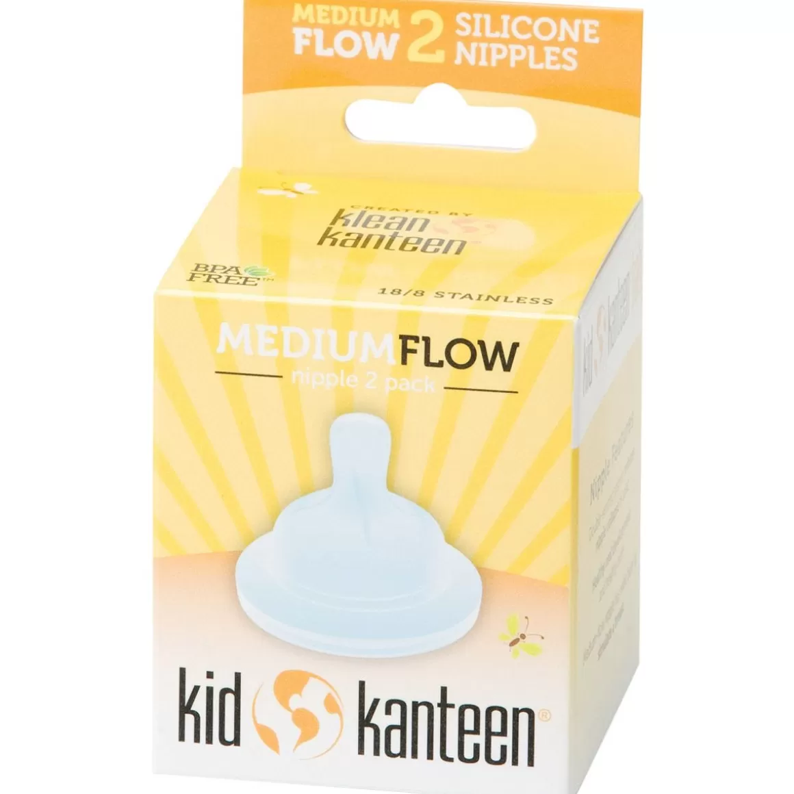 Klean Kanteen Everything Else>Kid Kanteen Silicone Baby Nipple Medium Flow Clear 2 Pack