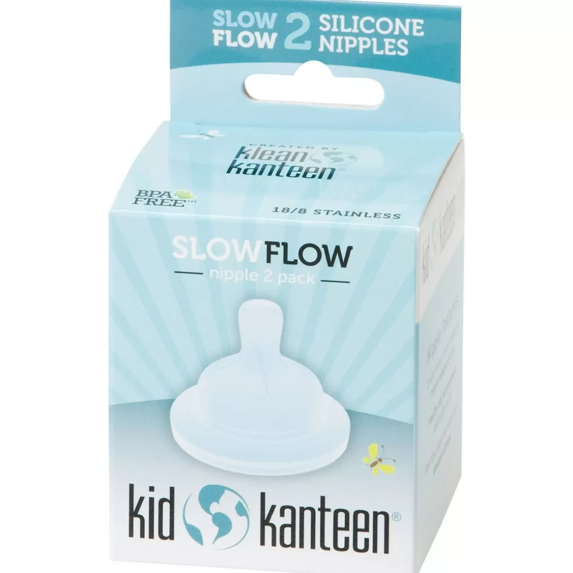 Klean Kanteen Everything Else>Kid Kanteen Silicone Baby Nipple Slow Flow Clear 2 Pack