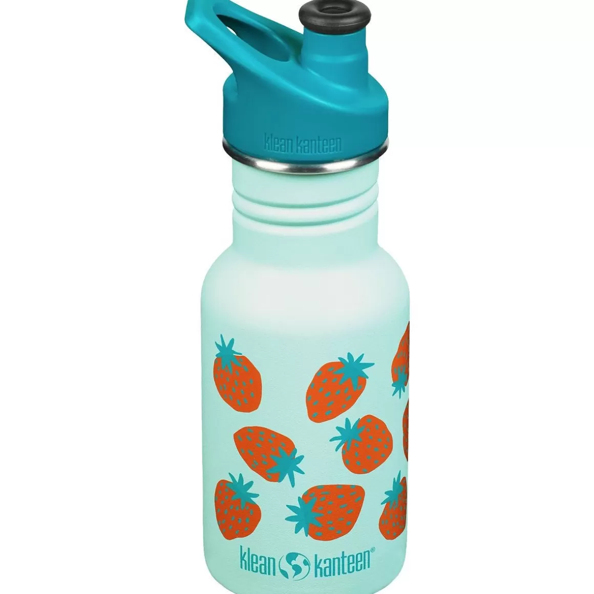 Klean Kanteen Water & Hydration> Kid Kanteen 355Ml Classic Narrow Bottle Sport Cap Blue Tint Strawberries