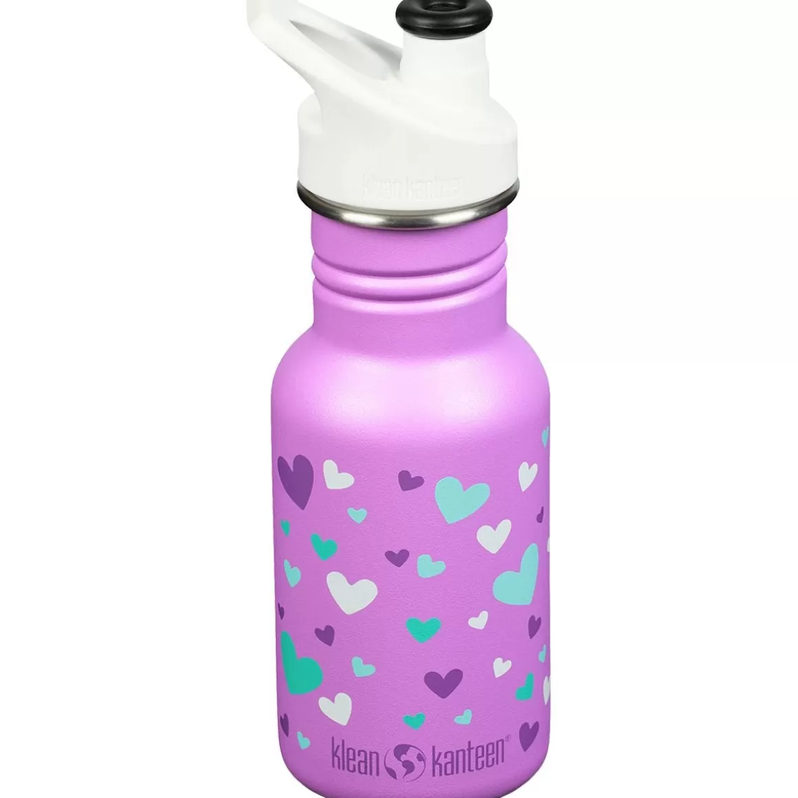 Klean Kanteen Water & Hydration> Kid Kanteen 355Ml Classic Narrow Bottle Sport Cap Orchid Hearts