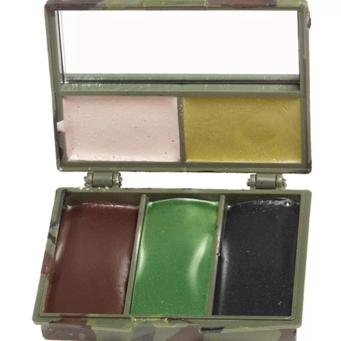 Mil-Tec Camo Creams> Camo Face Paint 5 Colours With Mirror Woodland