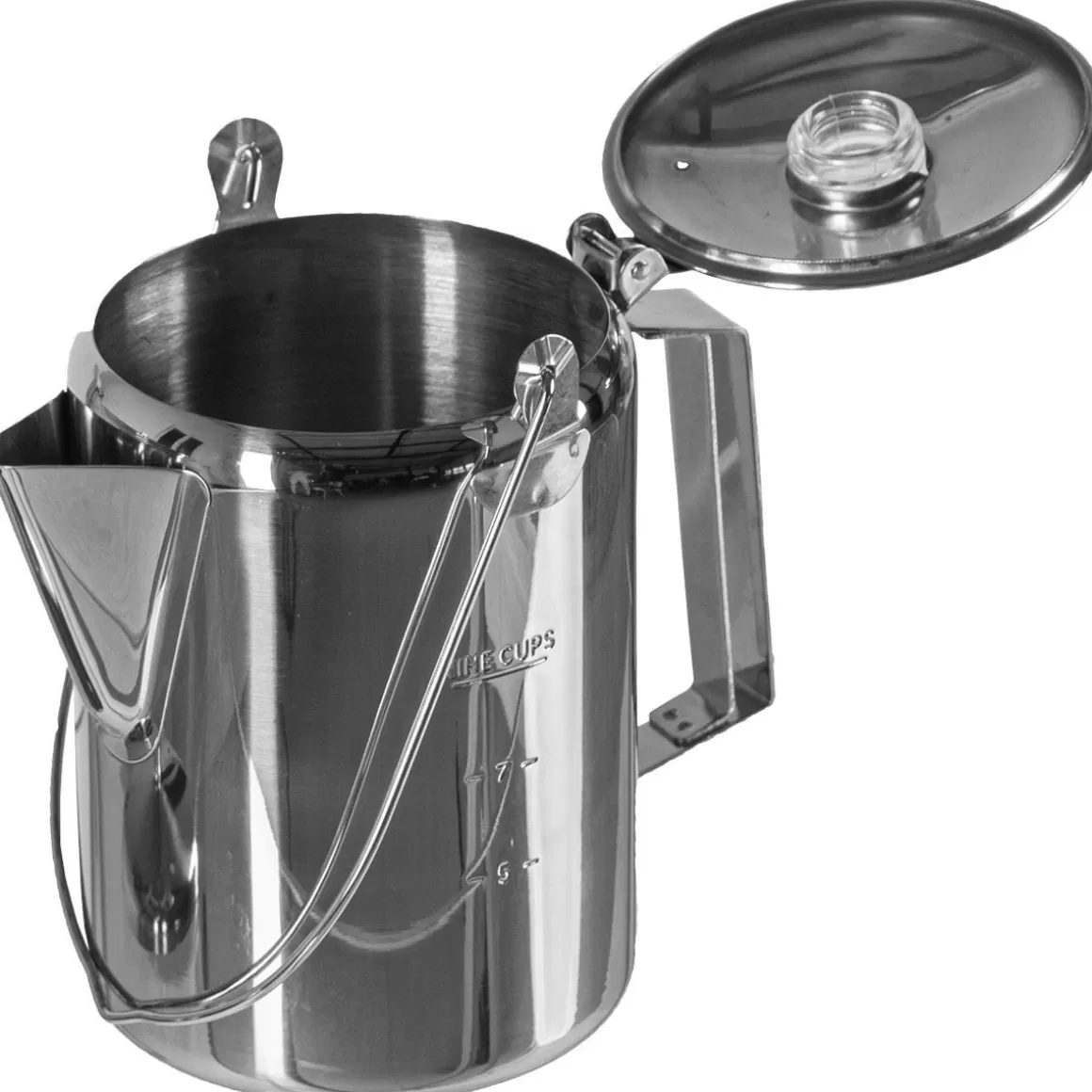 Mil-Tec Cooking & Eating> Stainless Steel Coffee Pot With Percolator (9 Cups)