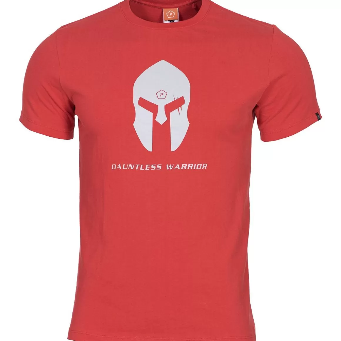 Pentagon T-Shirts & Vests> Ageron Spartan Helmet T-Shirt Lava Red
