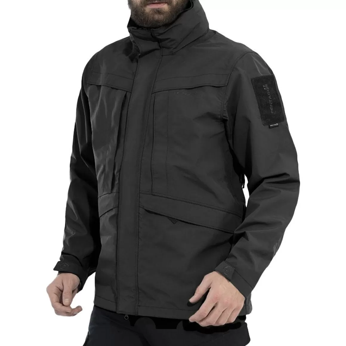 Direct Action Waterproofs>Pentagon Hurricane Shell Jacket Black