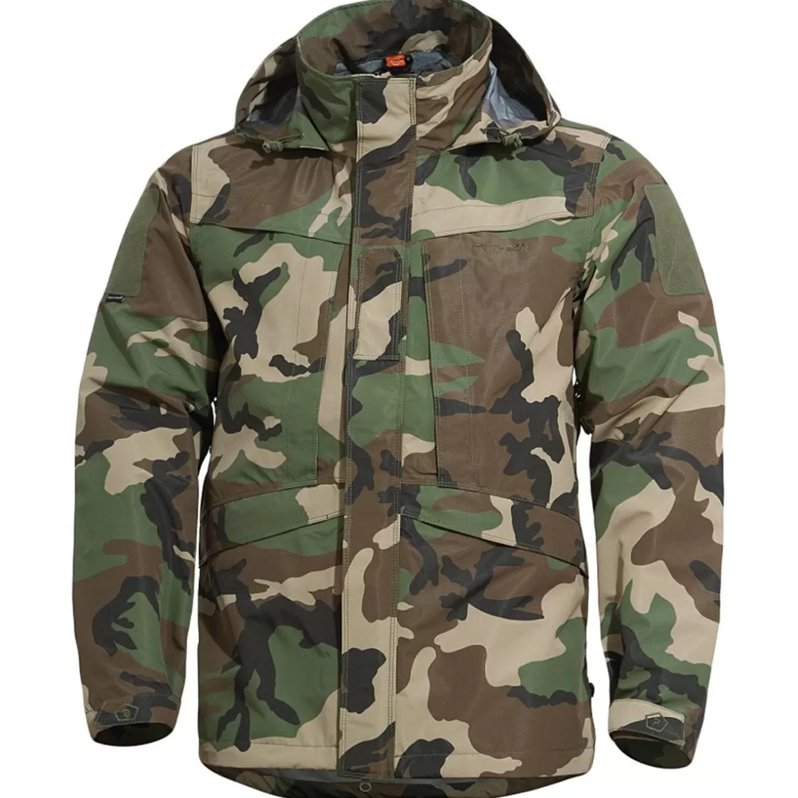 Helikon Waterproofs>Pentagon Hurricane Shell Jacket Woodland