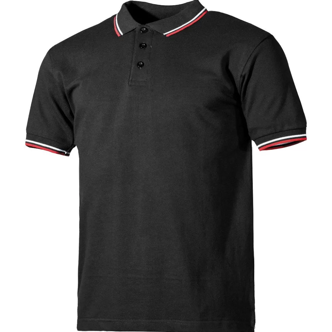 Pro Company T-Shirts & Vests> Polo Shirt With Red And White Stripes Black