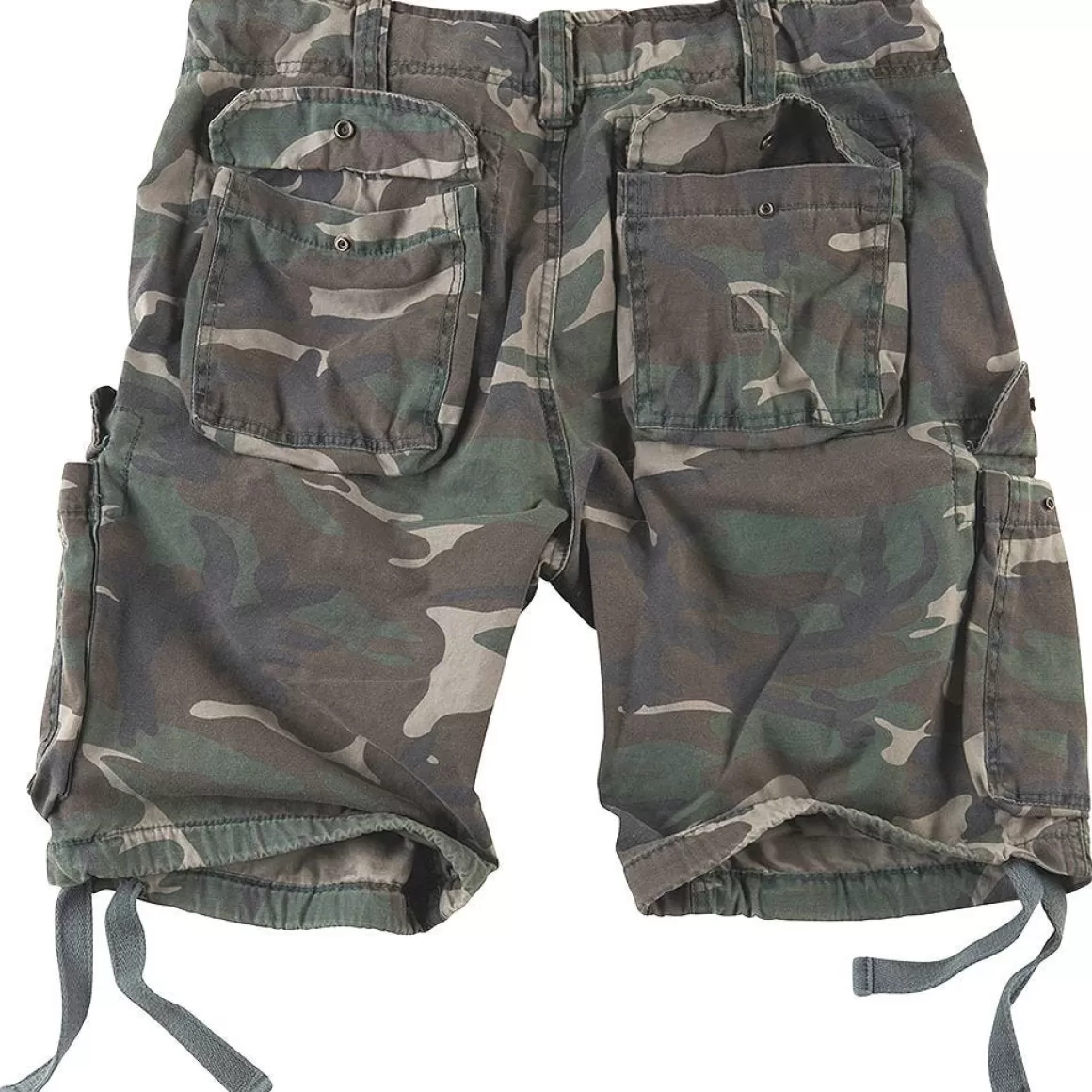 MFH Shorts>Surplus Airborne Vintage Shorts Washed Woodland