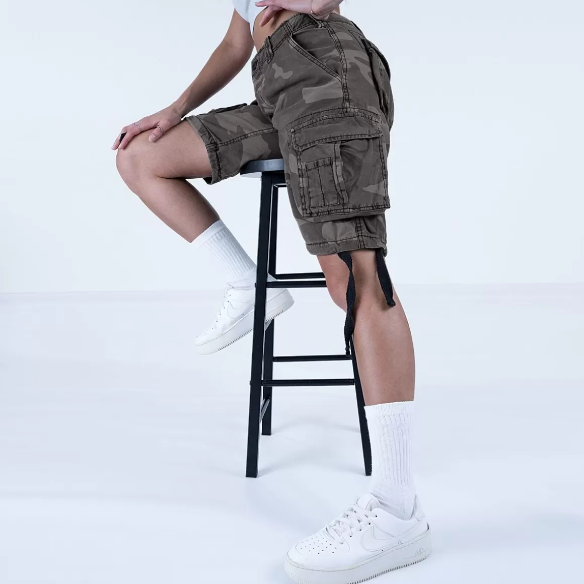 Helikon Shorts>Surplus Ladies Airborne Vintage Shorts Washed Black Camo