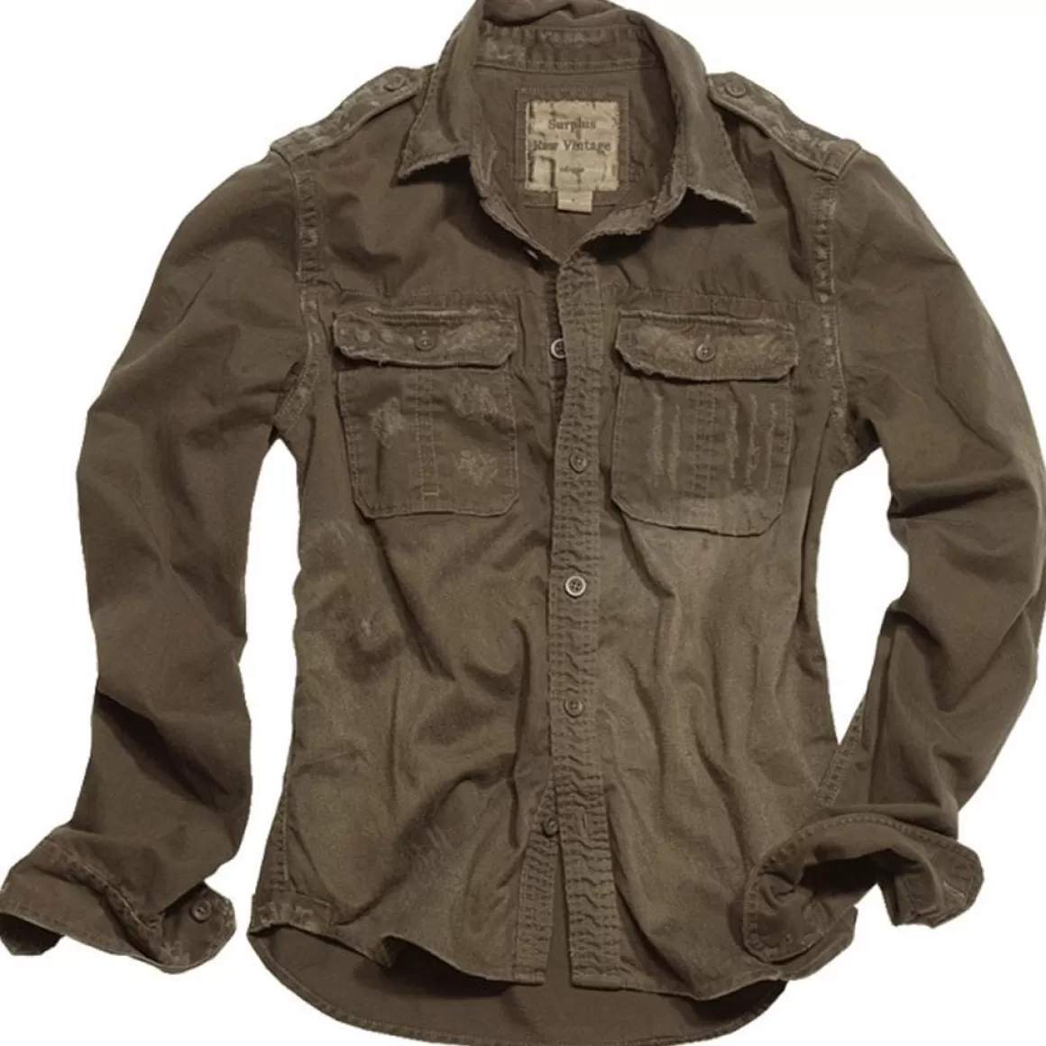 Helikon Shirts>Surplus Raw Vintage Long Sleeve Shirt Brown