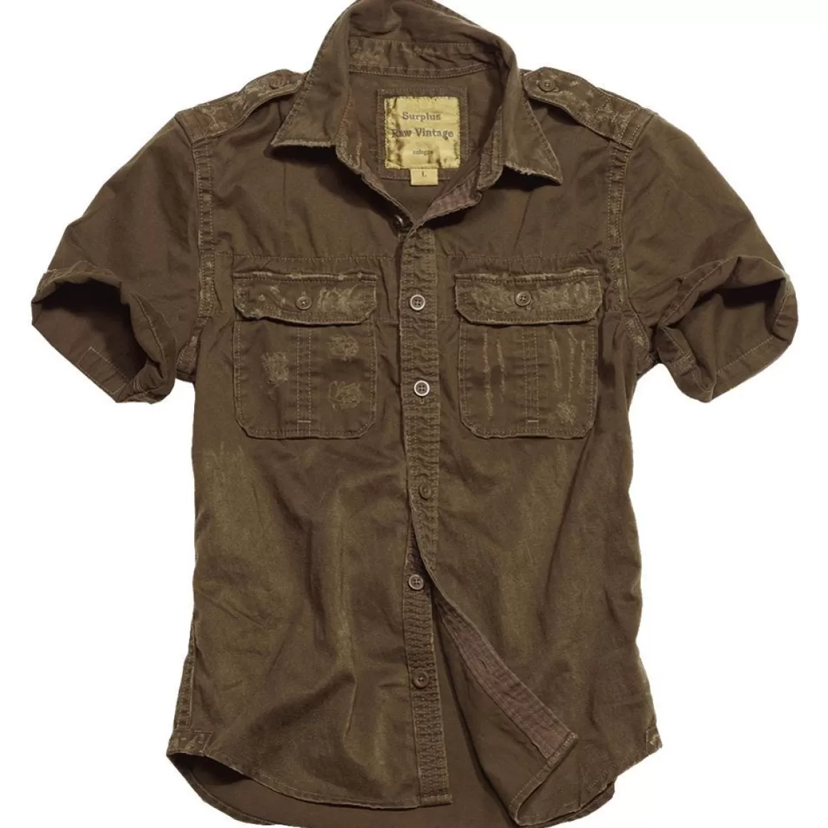 Helikon Shirts>Surplus Raw Vintage Short Sleeve Shirt Brown