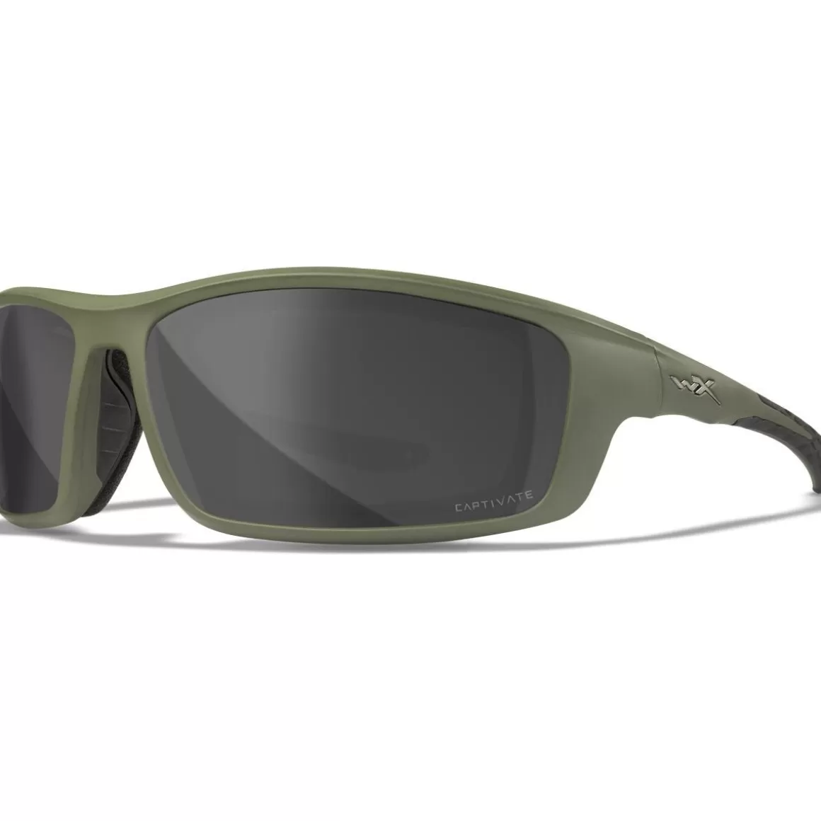 Wiley X Ballistic Glasses> Wx Grid Glasses - Captivate Polarized Grey Mirror Lenses / Matte Utility Green Frame