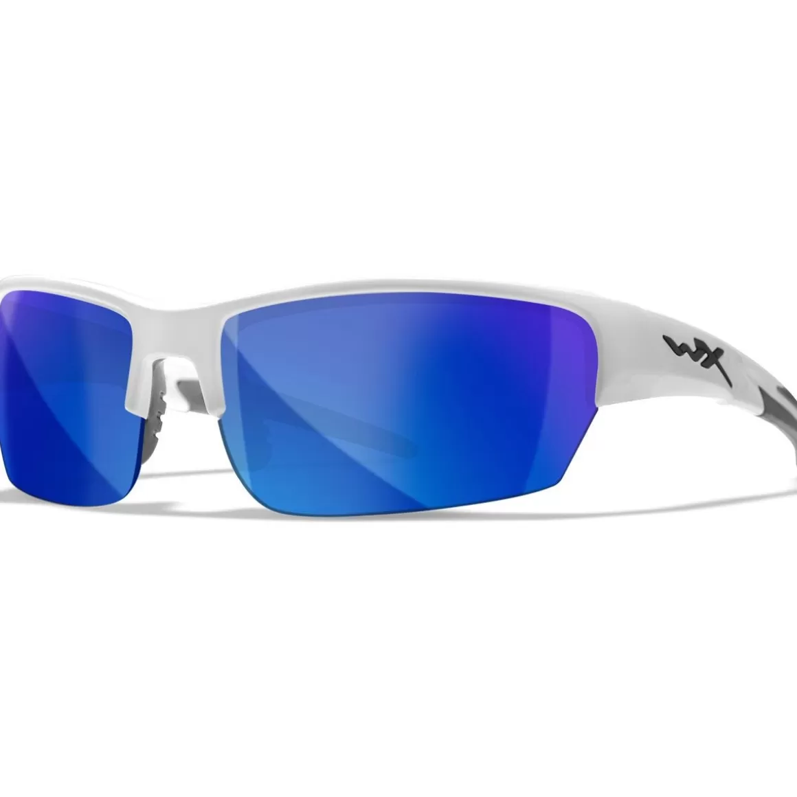 Wiley X Ballistic Glasses> Wx Saint Glasses - Polarized Blue Mirror Lens / Gloss White Frame