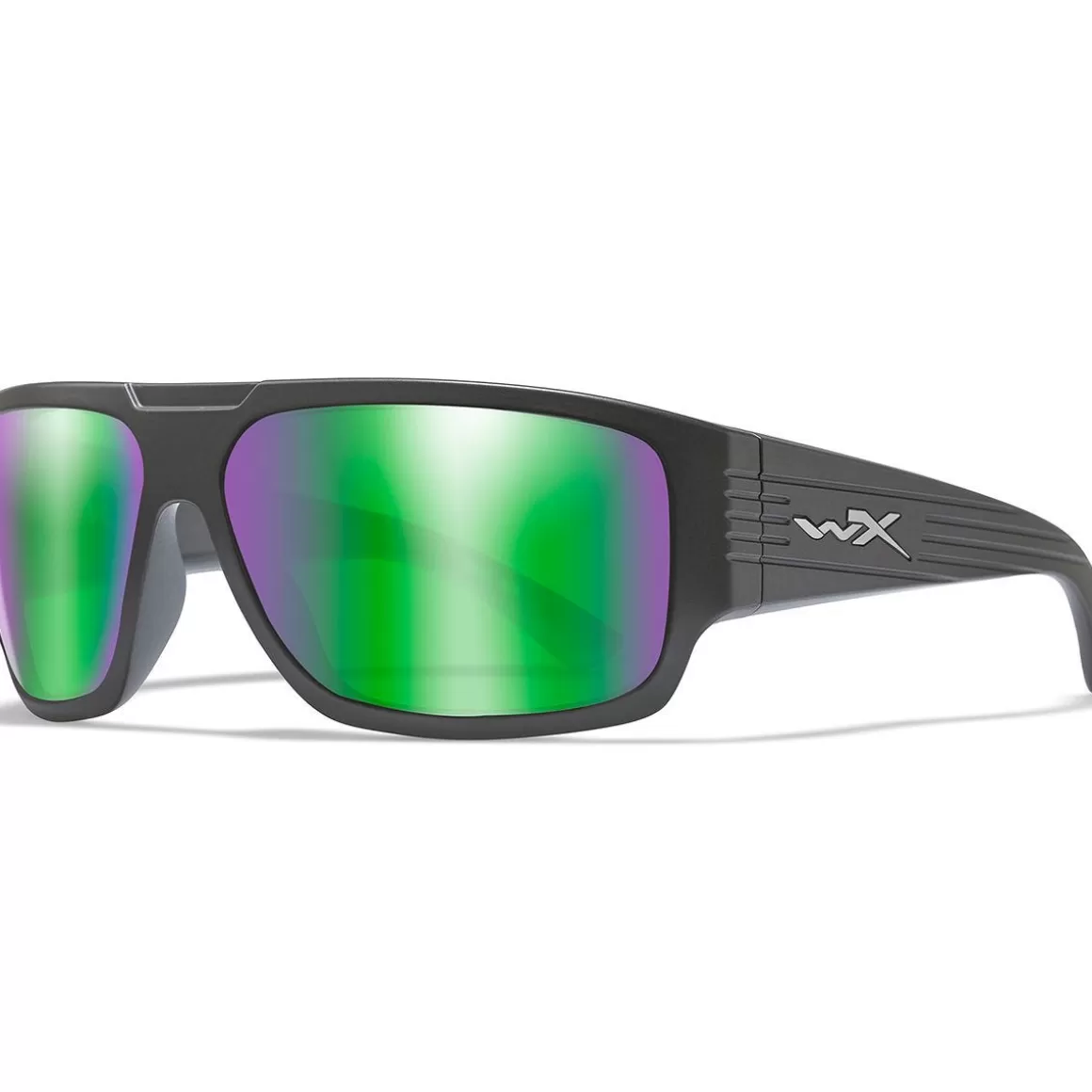 Wiley X Glasses> Wx Vallus Glasses - Polarized Emerald Mirror Lens / Matte Black Frame