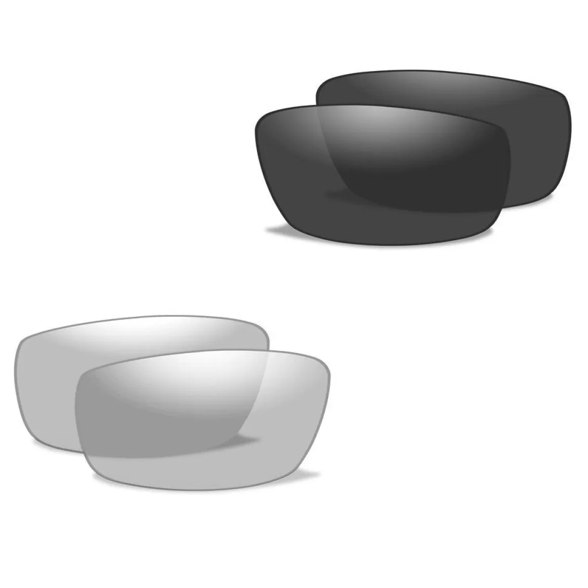 Wiley X Ballistic Glasses> Wx Valor Glasses - Smoke Grey + Clear Lens / Matte Black Frame